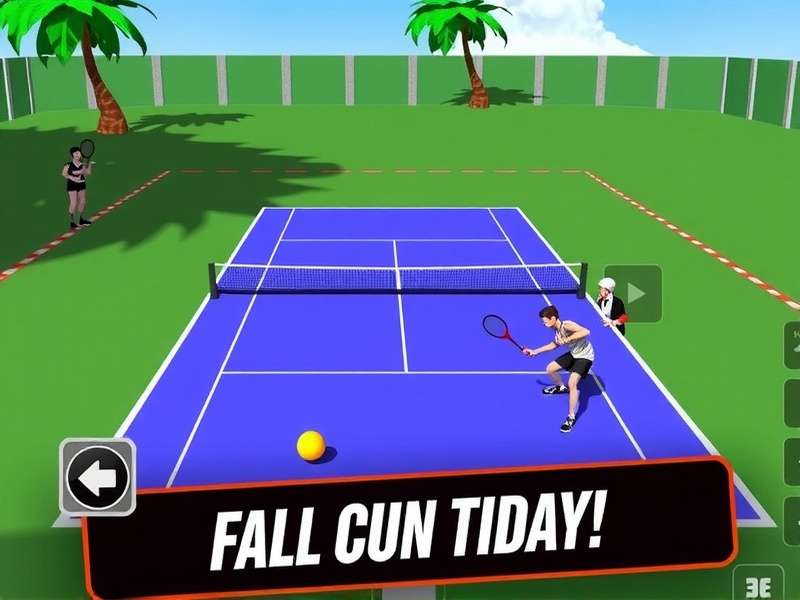 Intense cricket-tennis action in Cochin Crack Tennis Cochin Crack Tennis Gameplay Screenshot